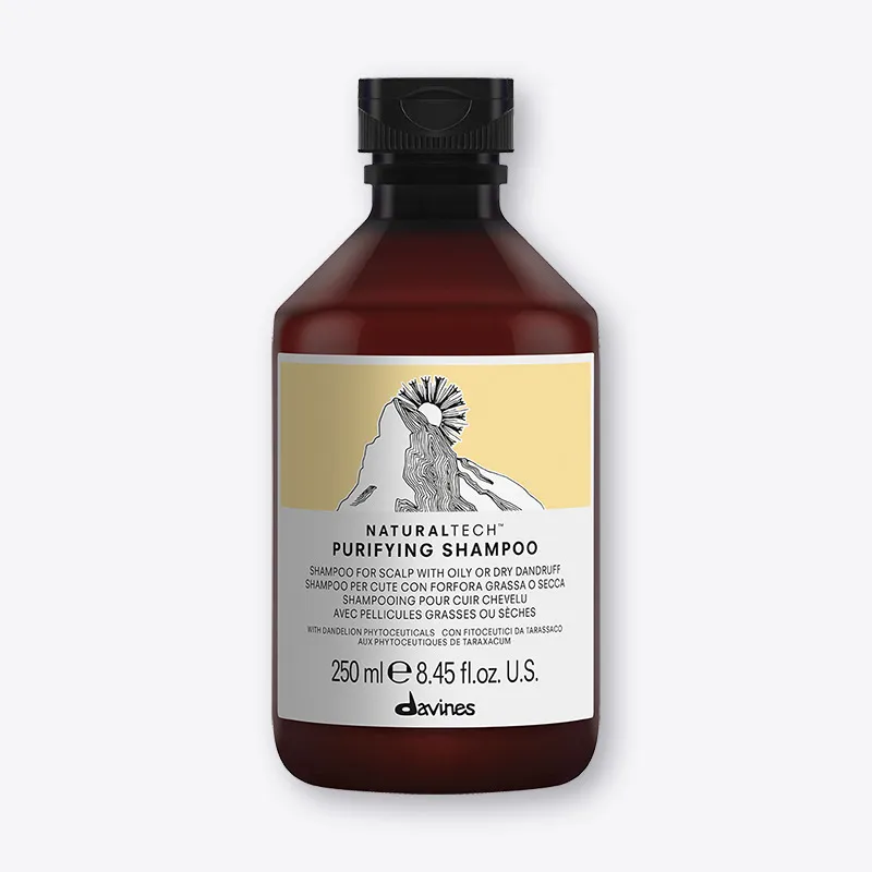 DAVINES NATURALTECH – PURIFYING SHAMPOO, šampon za lasišče z mastnim ali suhim prhljajem
