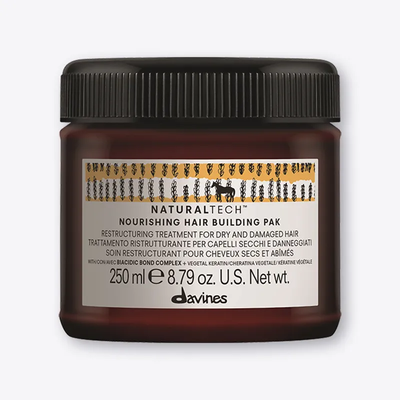 DAVINES NATURALTECH – NOURISHING HAIR BUILDING PAK, obnovitveni tretma za suhe in poškodovane las